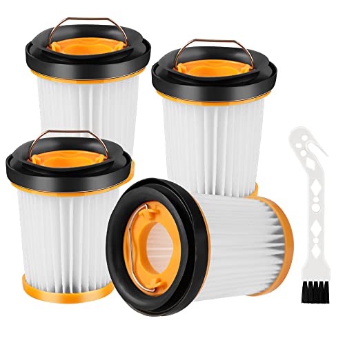 シャーク 掃除機用 フィルター XFF200J用 4個入 shark 掃除機用フィルター WV250J WV270J WV251J WV280J WV30 W35 W35P WV285J WV200J WV260J WV251JLS WV200 WV201 掃除機部品 水洗い可能 交換アクセサリフィットに適して クリーニングブラシ付 (XFF200J フィルター x 4 + 掃除用ブラシ x 1)